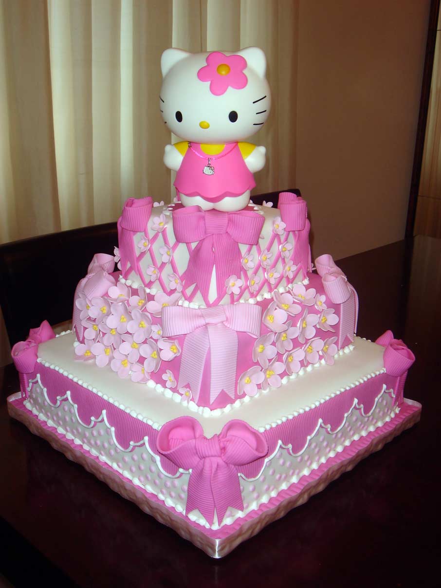 Bolo da Hello Kitty - Bolo Decorado para Festa Infantil da Hello Kitty