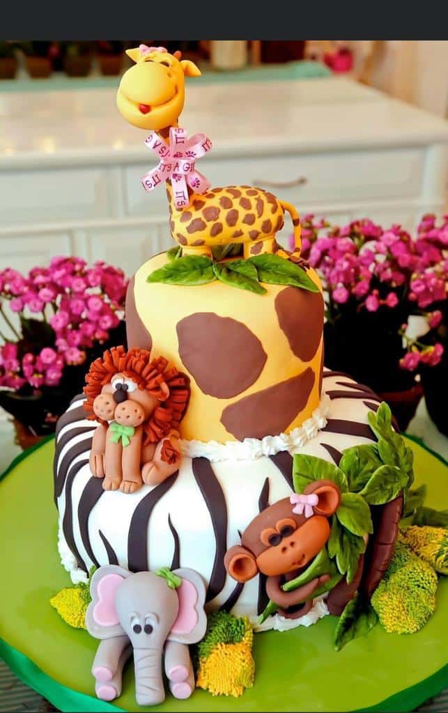 Bolo Safari - Bolo Infantil Decorado - Zona Sul - Morumbi